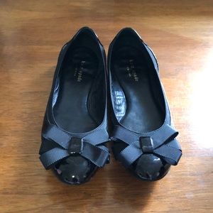 Kate Spade black patent bow flat